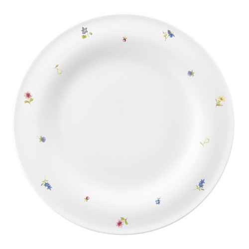 Seltmann Teller flach 28 cm, rund, Form: Community, Dekor: 57391 Streublume, hohe Kantenschlagfestigkeit, Made in Germany
