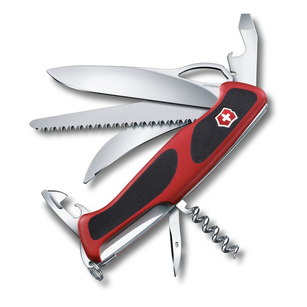 Victorinox RangerGrip Taschenmesser 57 Hunter, 130mm, TASCHENMESSERhalen,rot/schwarz