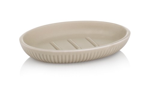 Kela Seifenschale Adele aus Keramik, silbergrau, ca. 135mm x 95mm x 20mm (L x B x H)