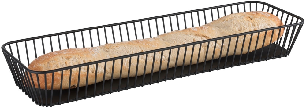 GN 2/4 Korb -URBAN- 53 x 16,2 cm, H: 7,5 cm Metall, schwarz mit Antirutsch-Füßchen spülmaschinengeeignet stapelbar Farbe: