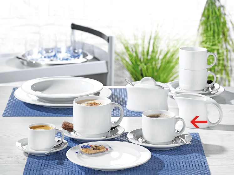 Kaffeeobertasse ADRINA von caterado, Farbe: weiß, Inhalt: 0,18 Liter, stapelbar, Material: Porzellan, Hotelgeschirr.