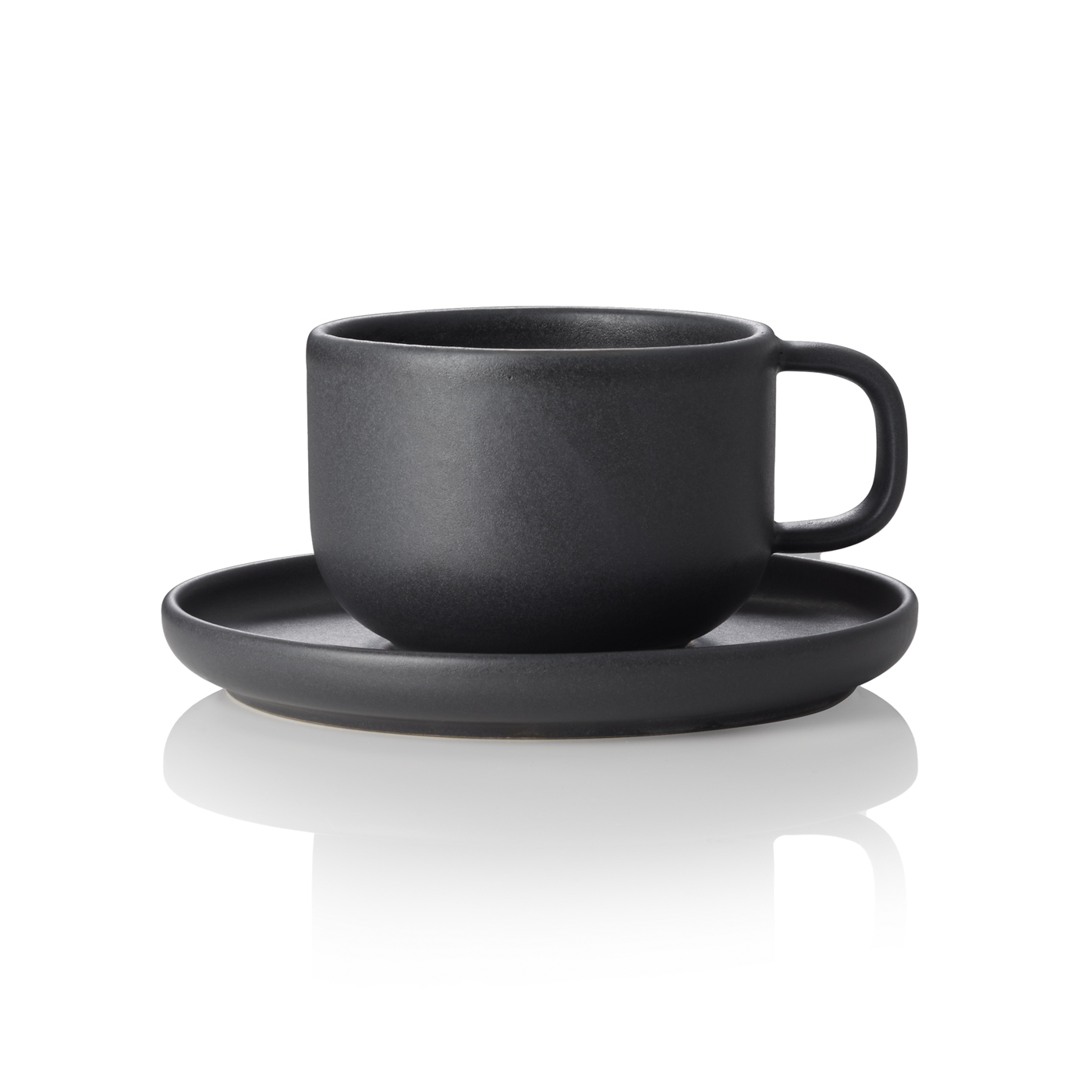 Ober- und Untertasse ROCKZZERO, 0,275 ltr., Set á 6 Stück, midnight, Steinzeug Durchmesser der Untertasse: 14,5 cm, Farbe: Midnight