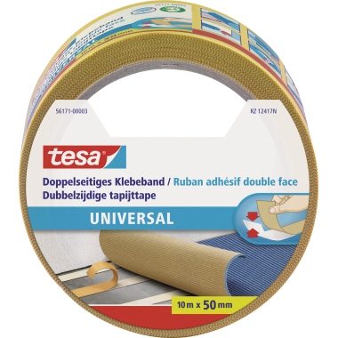 tesa® Klebeband Universal 50 mm x 10 m (B x L) beidseitig klebend Polypropylen weiß