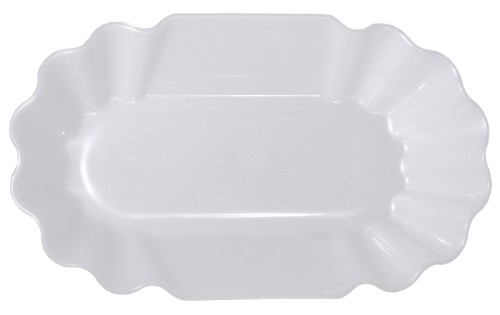 Pommesschale aus weißem Polypropylen, zum stilechten Servieren von Pommes frites, mikrowellen- und spülmaschinengeeignet, schwere