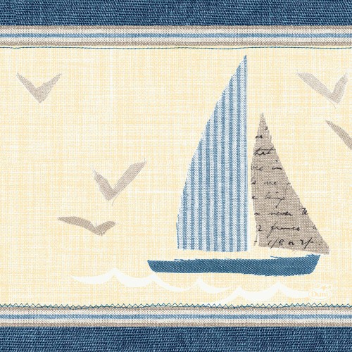 DUNI Zelltuchservietten 33 x 33 cm, 1/4 Falz, Seaway, 3-lagig