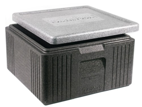 Thermobox grau/schwarz 21 l außen 40x40x22 cm