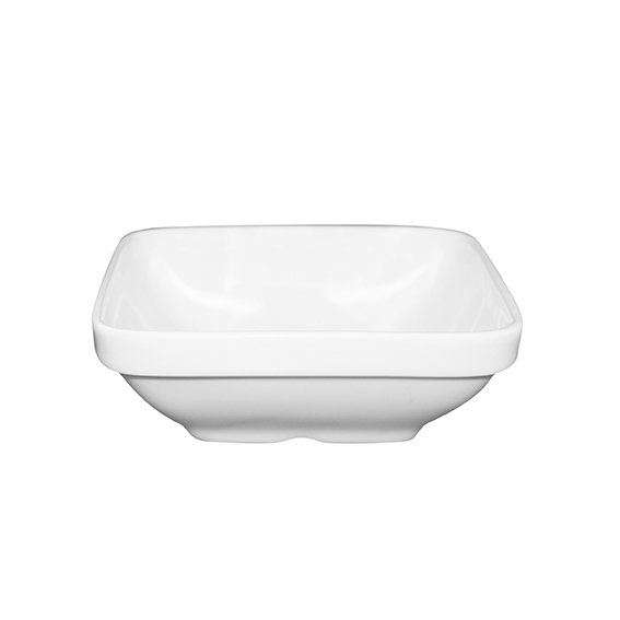 Schüssel eckig 11,5 x 11,5 cm - Form: System -, weiss - aus Porzellan. Hersteller: Eschenbach., "Made in Germany".