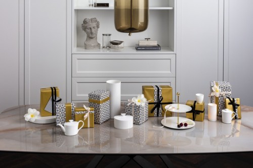 Villeroy & Boch Becher mit Deckel, 11,5 x 8,5 x 11 cm, Serie MetroChic blanc Gifts, Inhalt: 0,32 Liter