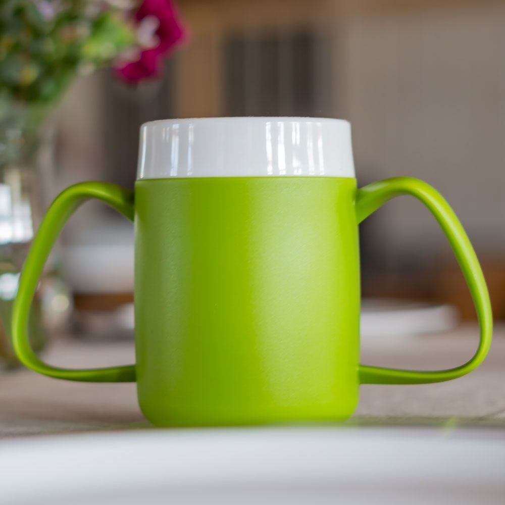 Ornamin Becher mit Trink-Trick 815 grün/weiss 140ml - 2 Henkel