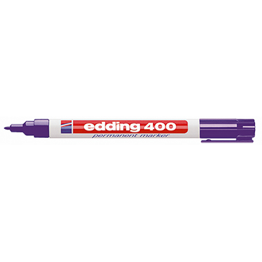 edding Permanentmarker 400 1mm violett, Strichstärke: 1 mm, Rundspitze, Spitze austauschbar, Bezeichnung der