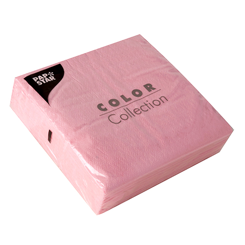 100 Servietten, 1-lagig 1/4-Falz 33 cm x 33 cm rosa von PAPSTAR