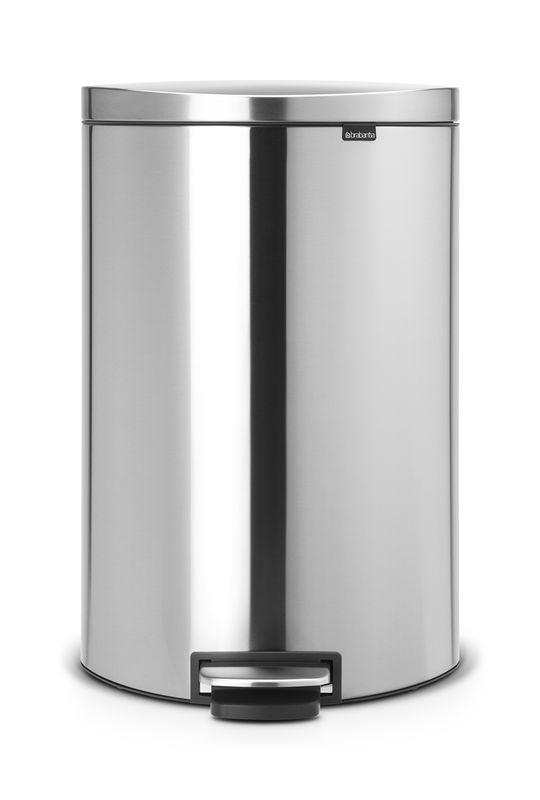 Brabantia FlatBack+ Treteimer 40 L mit Kunststoffeinsatz Matt Steel Fingerprint Proof