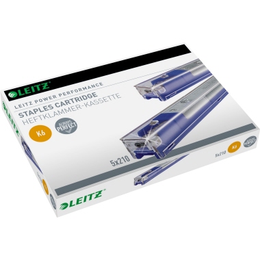 Leitz Heftklammerkassette K6 Blockheftgerät 5551, 5550 26/6 25 Bl. (80 g/m) blau 5 x 210 St./Pack.