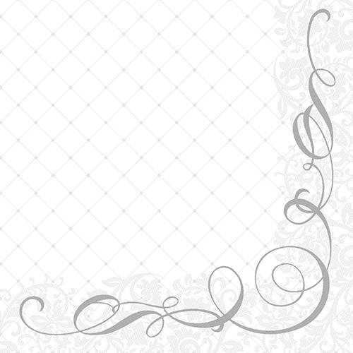 50 Servietten "ROYAL Collection" 1/4-Falz 40 cm x 40 cm silber "Megan" von PAPSTAR