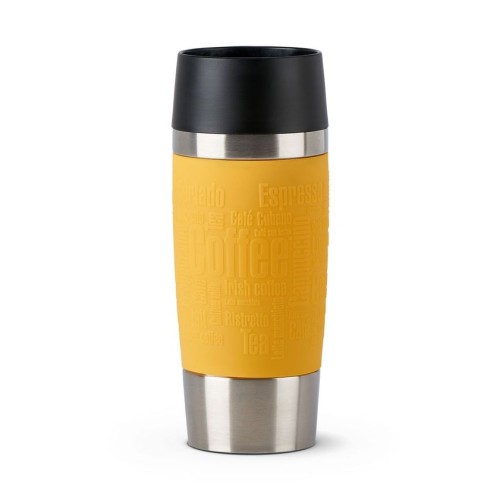 Emsa Travel Mug Thermo-/Isolierbecher, 0,36L Fassungsvermögen , 4h heiß/ 8h kalt, 100 % dicht, auslaufsicher, Gelb