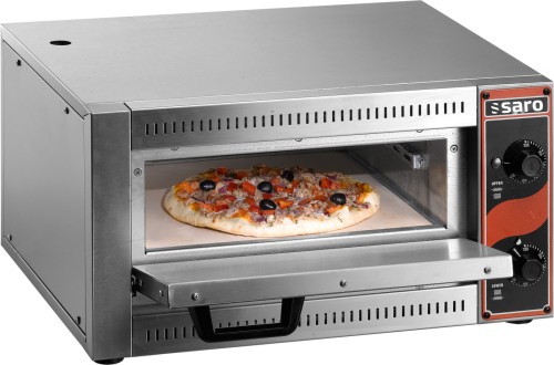 SARO Pizzaofen Tischmodell PALERMO 1 - Material: (Gehäuse) Edelstahl, (Innenraum) verzinkter Stahl - Für 1 Pizza von max. Ø 33 cm - Ober-