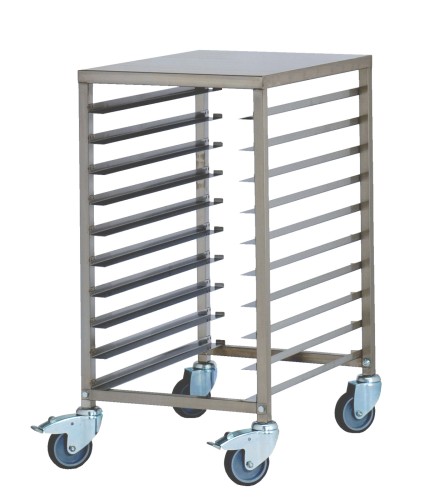 SARO Regalwagen Modell TW60/40L Längseinschub Made in Germany - Material: Edelstahl Rostfrei 1.4509 - 60/40 Längseinschub - Blechgrößen -