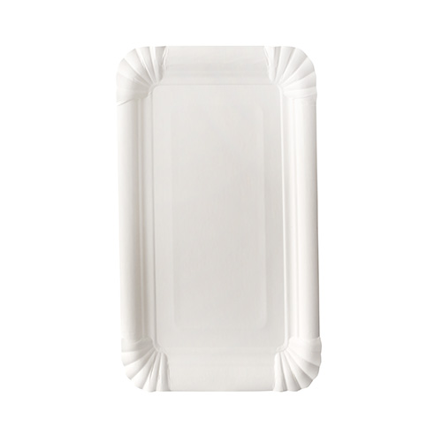 12 Teller, Pappe "pure" eckig 13 cm x 20 cm weiss von PAPSTAR