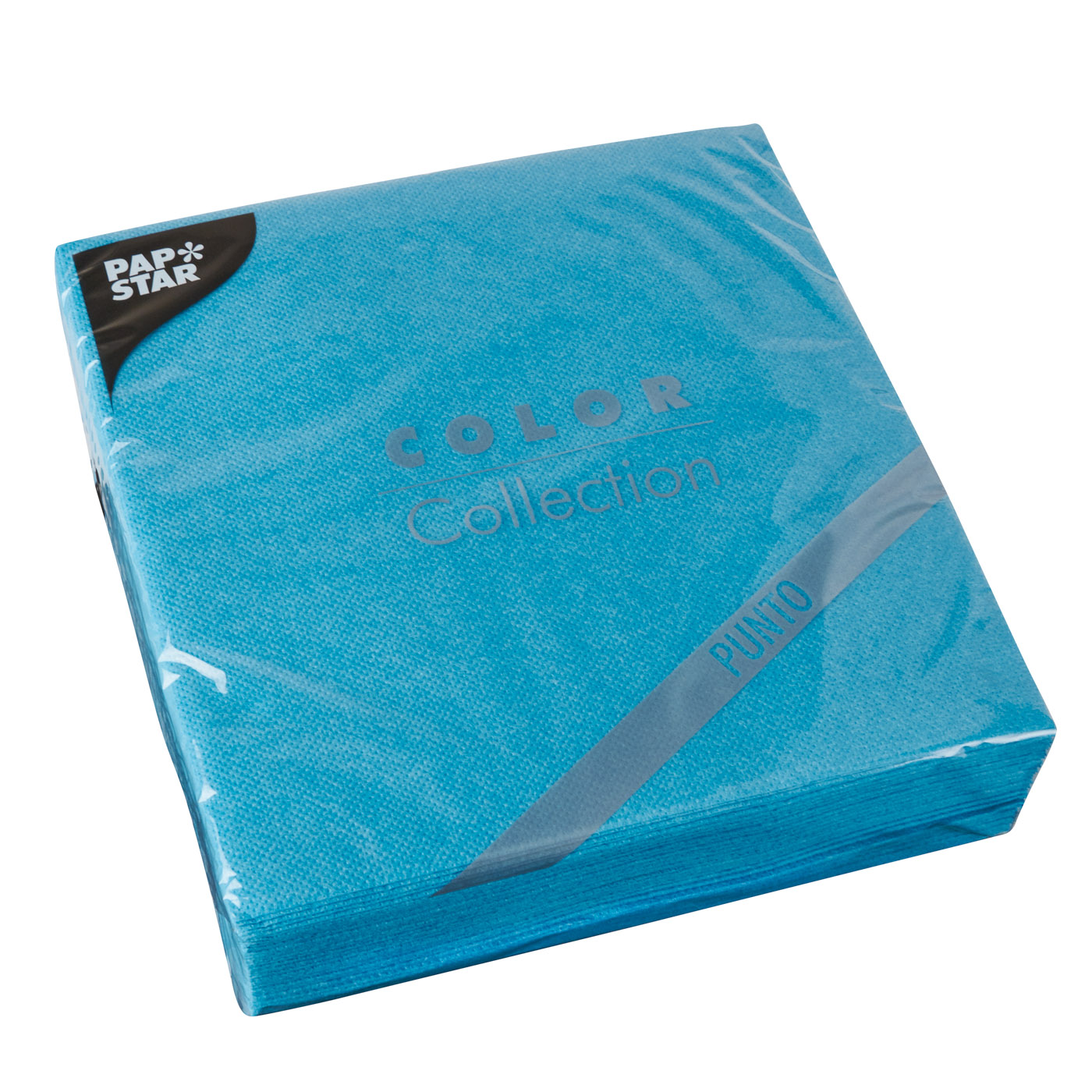 30 Servietten, 2-lagig "PUNTO" 1/4-Falz 38 cm x 38 cm türkis mikrogeprägt von PAPSTAR