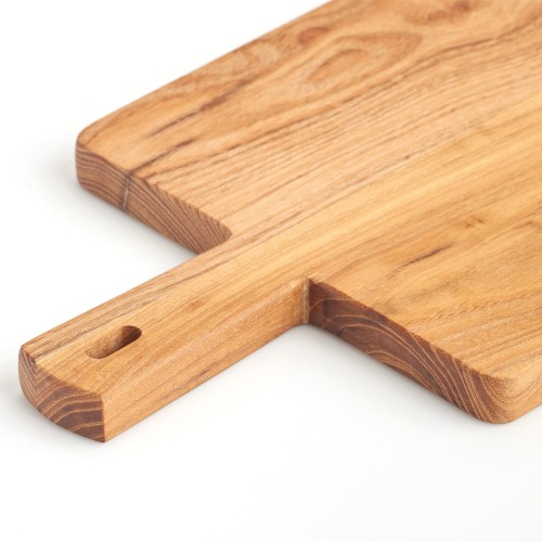 Schneide-/Servierbrett m. Griff, Teakholz. Länge: 350 mm. Breite: 190 mm. Höhe: 18 mm