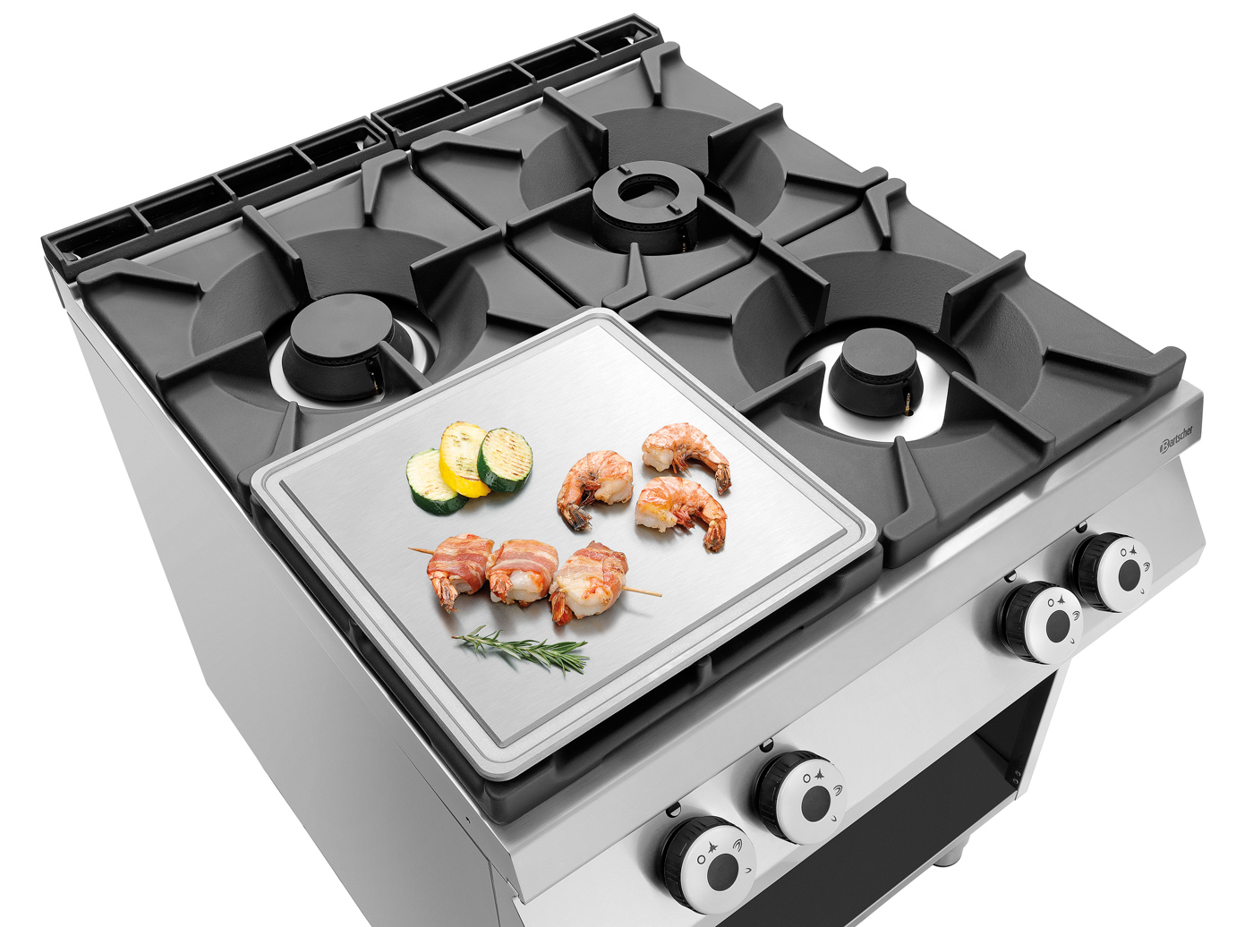 Bartscher Bratplatte 900-G | Mit Saftrinne: Ja |Maße: 39 x 39 x 1,9 cm. Gewicht: 10,8 kg