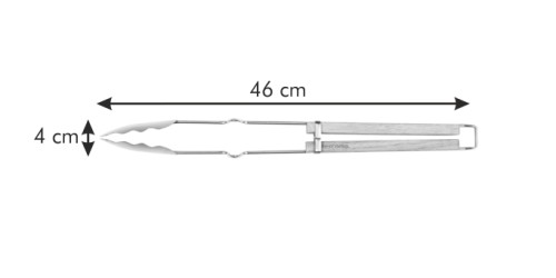 Grillzange PRIVILEGE rostfreier Edelstahl, Brasilianischer Gummibaum