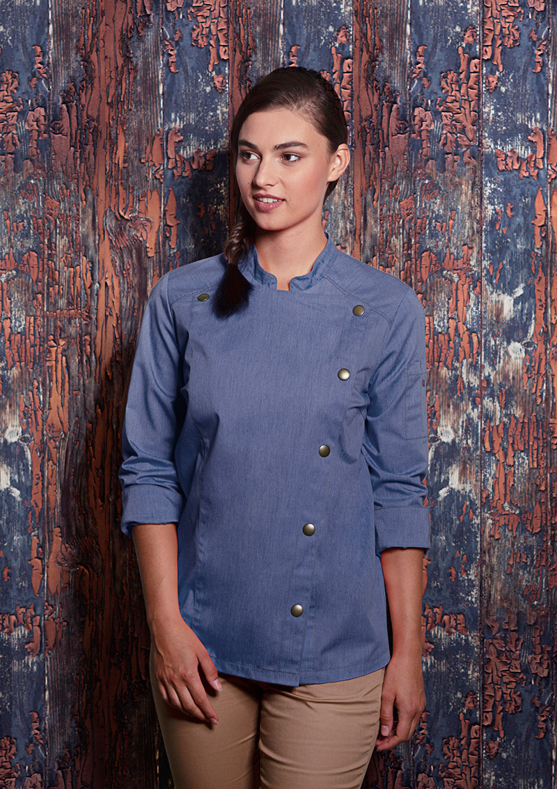 Damenkochjacke Jeans-Style - Größe: 54