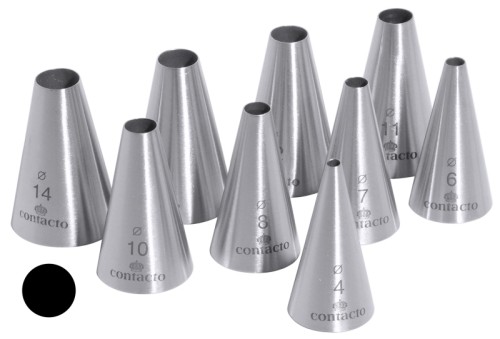 Lochtüllensatz aus Edelstahl 18/10, matt gebürstet, Set mit 9 Stück, Loch-Ø 4 bis 15 mm Höhe: 5 cm