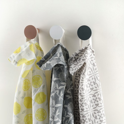 Geschirrtuch "Lime", Leinen/Polyester, weiß/gelb / Maße: 50x70 cm