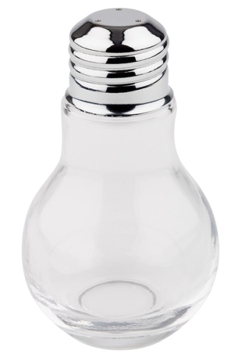 Salz und Pfefferstreuer Ø 6 cm, H: 10 cm Behälter aus Glas Deckel aus 18/8 Edelstahl Form: Glühbirne 2er Set