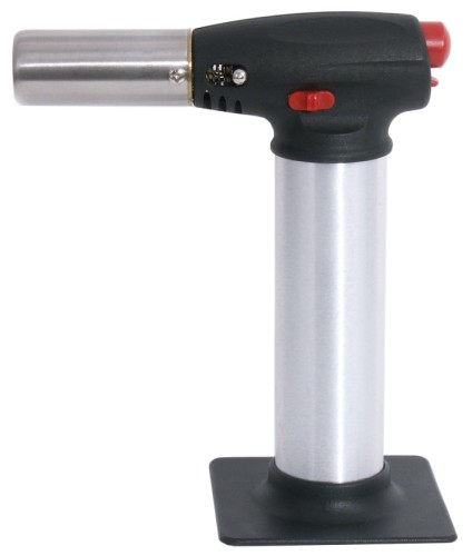 Gasbrenner/ Karamellisierer befüllbar mit Feuerzeuggas, eine Füllung reicht für ca. 60 min Betrieb, stabile Metallkonstruktion mit