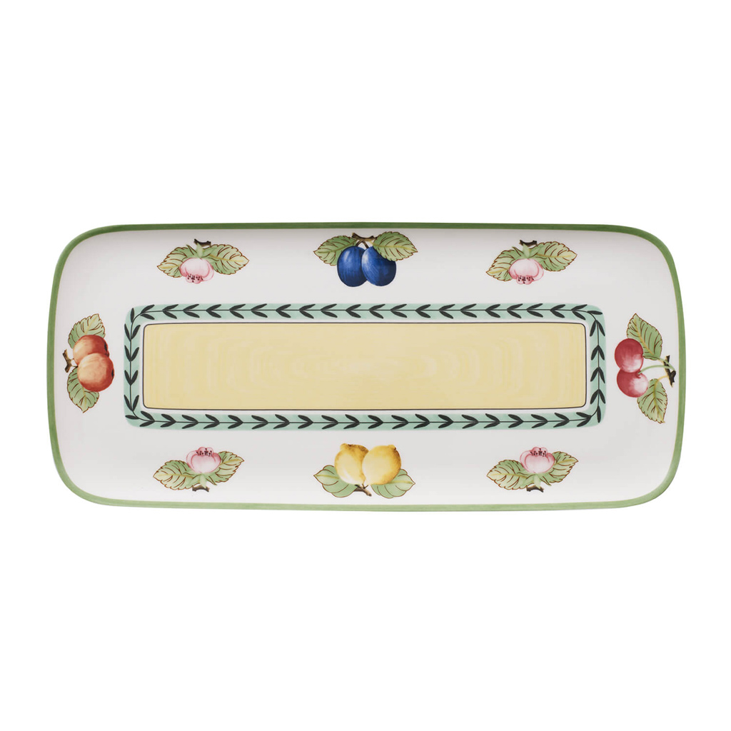 Villeroy und Boch Kuchenplatte eckig - Maße: 34,5 x 15,8 x 1,8 cm / Ser.: Charm & Breakfast French Garden