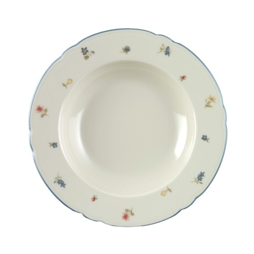 Seltmann Suppenteller 23 cm Fahne, Form: Marieluise, Glasur: elfenbein, Dekor: 30308 Streublume
