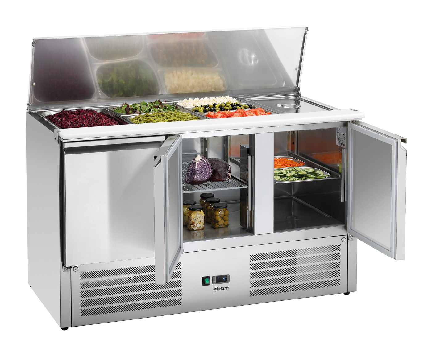 Bartscher Saladette 1365T3 | Tiefe GN-Behältermax.: 150 mm | Maße: 136,5 x 70 x 88,7 cm.Gewicht: 90 kg