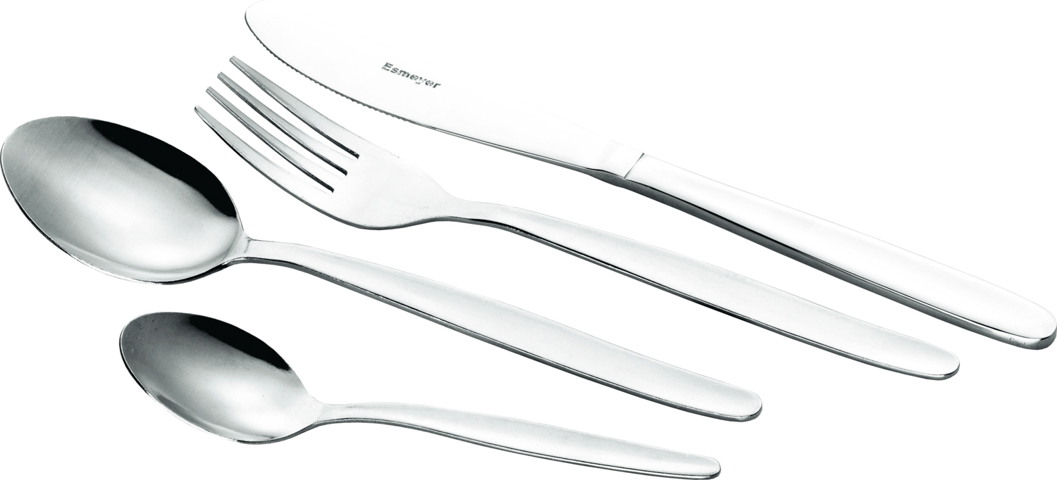 Sparset MONITA, Edelstahl 18/0, trowalisiert, Messer aus Klingenstahl. Enthält 200 Besteckteile für 40 Personen.