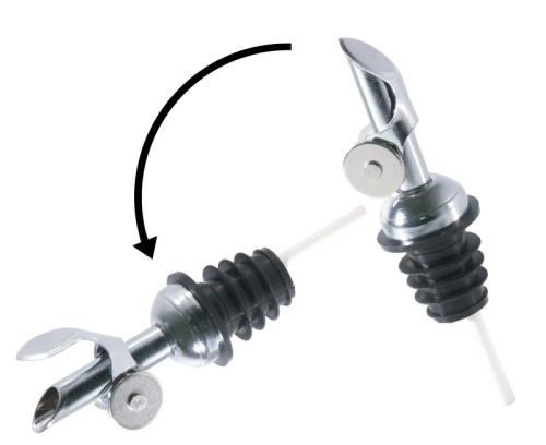 Flaschenausgießer mit selbst- schließendem Deckel