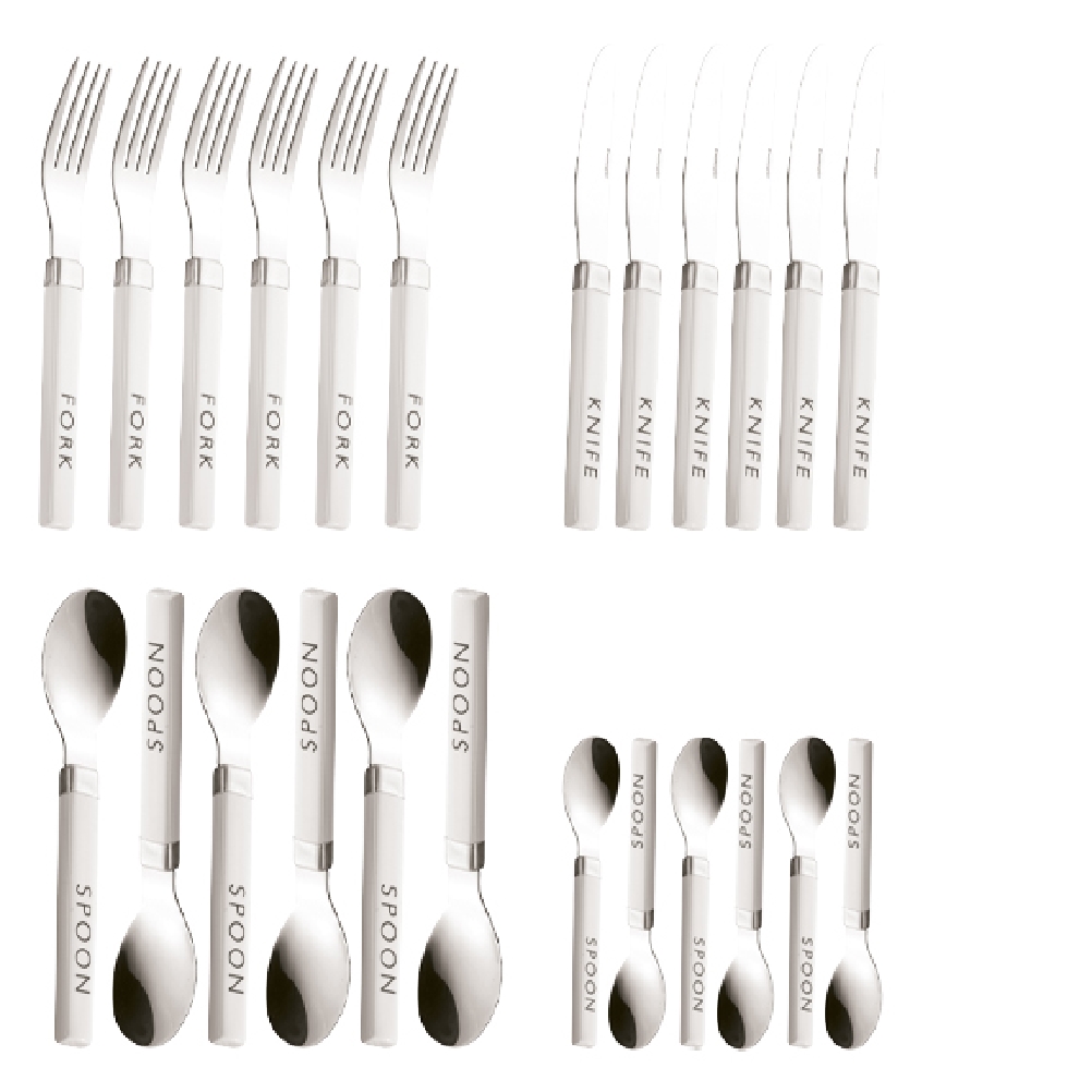 24-teiliges Besteck KENDRA  "RESTPOSTEN" aus Edelstahl 18/0 poliert Messer aus Klingenstahl.