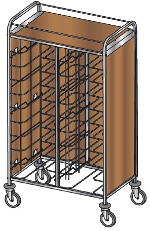 ETERNASOLID® Tablettwagen 20 Universal, 3 Seiten Paneele MDF