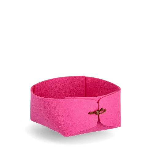 Aufbewahrungskorb, Filz, pink / Maße: 13,5x13,5x7,5, faltbar cm