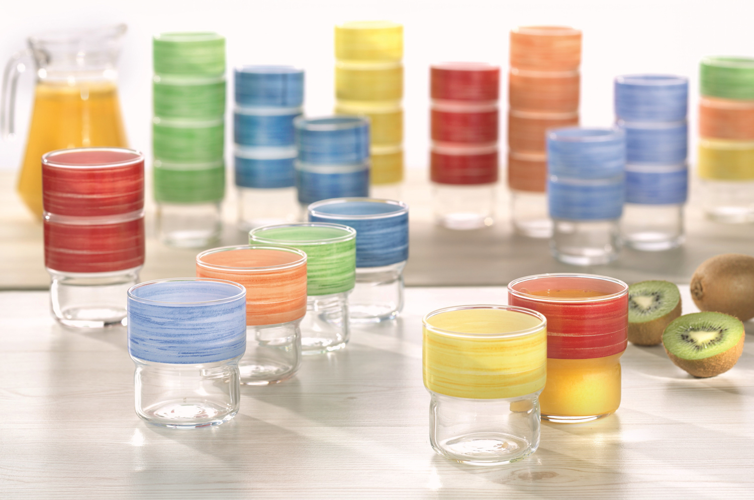 Stapelbecher 0,27 l aus gehärtetem Glas Form BRUSH LOG Red / Rot von Arcoroc