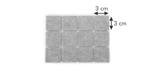 Selbstklebende Filzgleiter PRESTO 30 x 30 mm, 24 St.