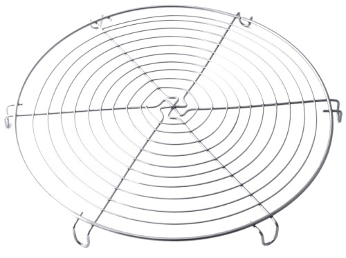 Kuchenabkühlrost, rund aus Edelstahl 18/10, elektropoliert Rahmendraht Ø 3 mm, Gitterdraht Ø 1,5 mm, stabile Qualität