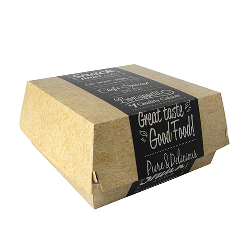 50 Burgerboxen, Pappe "pure" 8,5 cm x 15,5 cm x 15,5 cm "Good Food" XXL von PAPSTAR