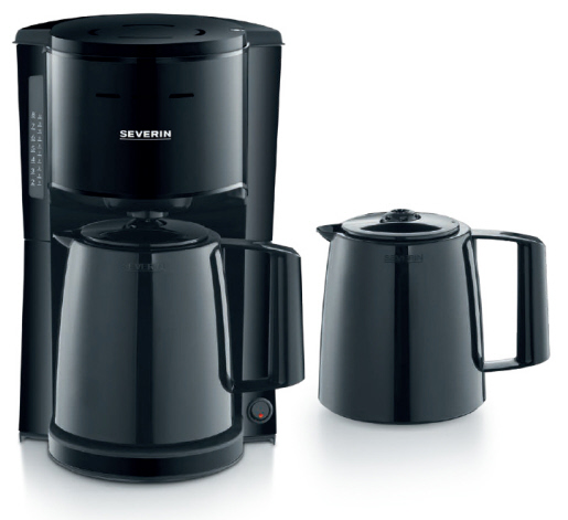 Filterkaffemaschine KA 9307 mit 2 Thermokannen, Farbe schwarz, Leistung 1000W, ca. 1 Liter, Höhe 24 cm, Breite 22 cm, Tiefe 35,5 cm