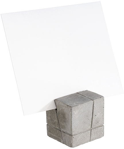 Kartenhalter, 4er Set 3 x 3 cm, H: 3 cm Beton inklusive 30 Beschriftungskarten 10 x 8 cm (15x weiß und 15x schwarz) nicht
