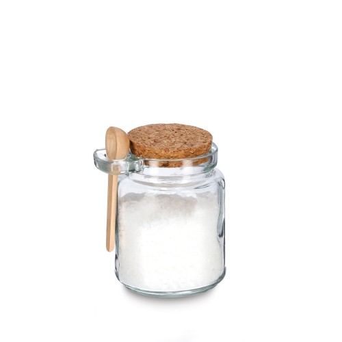 Vorratsglas m. Löffel u. Korkdeckel, 250 ml. Ø: 72 mm. .