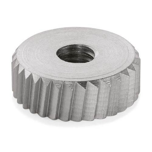 Ersatzrädchen. Für Dosen bis 50 cm Höhe, mit Verstellschraube zur Tischmontage, Standrohr vernickelt, Grundplatte verchromt. Material: