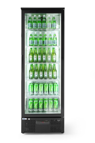 Bar Kühlschrank eintürig 293 L. Pulverbeschichtetes Gehäuse, Aluminiumkammer, verschließbare Kunststofftüre