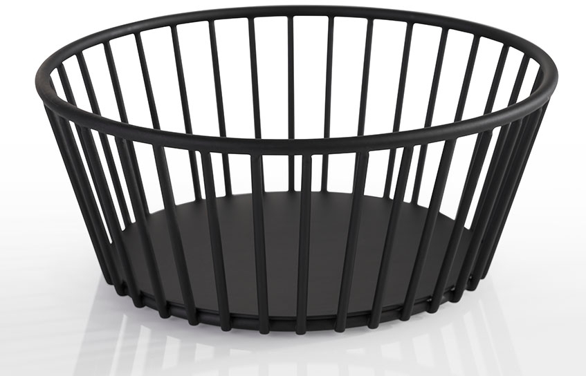 Korb -URBAN- Ø 17 cm, H: 7 cm Metall, schwarz spülmaschinengeeignet stapelbar Farbe: Schwarz