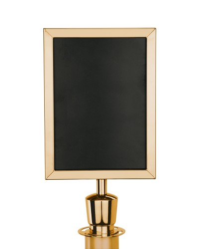 Schilderhalter DIN A4 mit Zylinder. Edelstahl. goldfarben.